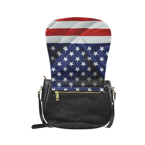 America Flag Banner Patriot Stars Stripes Freedom Classic Saddle Bag/Small (Model 1648)