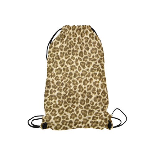 Halloween Leopard Fabric Pattern Small Drawstring Bag Model 1604 (Twin Sides) 11"(W) * 17.7"(H)