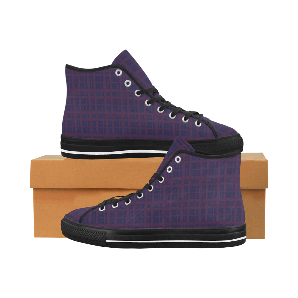 Purple Plaid Rock Style Vancouver H Men's Canvas Shoes (1013-1)