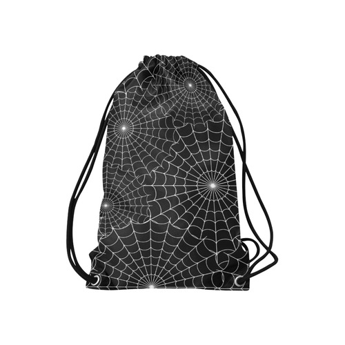 Halloween Spiderwebs - White Small Drawstring Bag Model 1604 (Twin Sides) 11"(W) * 17.7"(H)