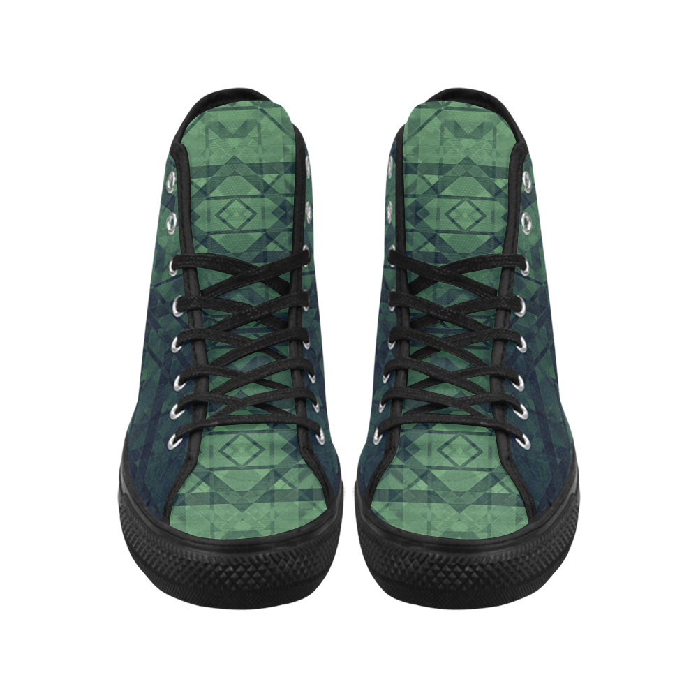 Sci-Fi Green Monster  Geometric design Vancouver H Men's Canvas Shoes (1013-1)
