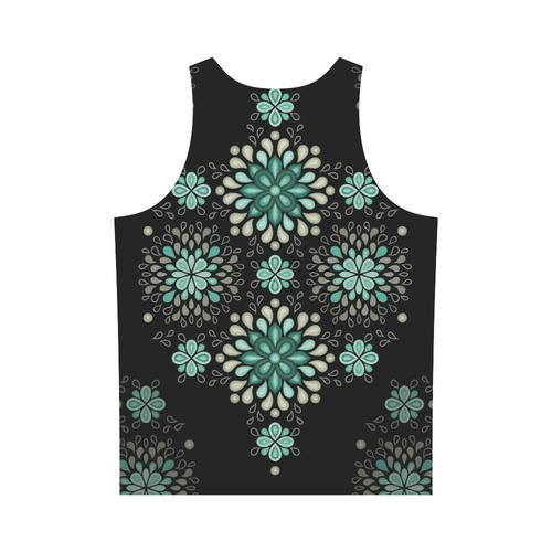 Green on black, seamless pattern with atmosphere All Over Print Tank Top for Men (Model T43)
