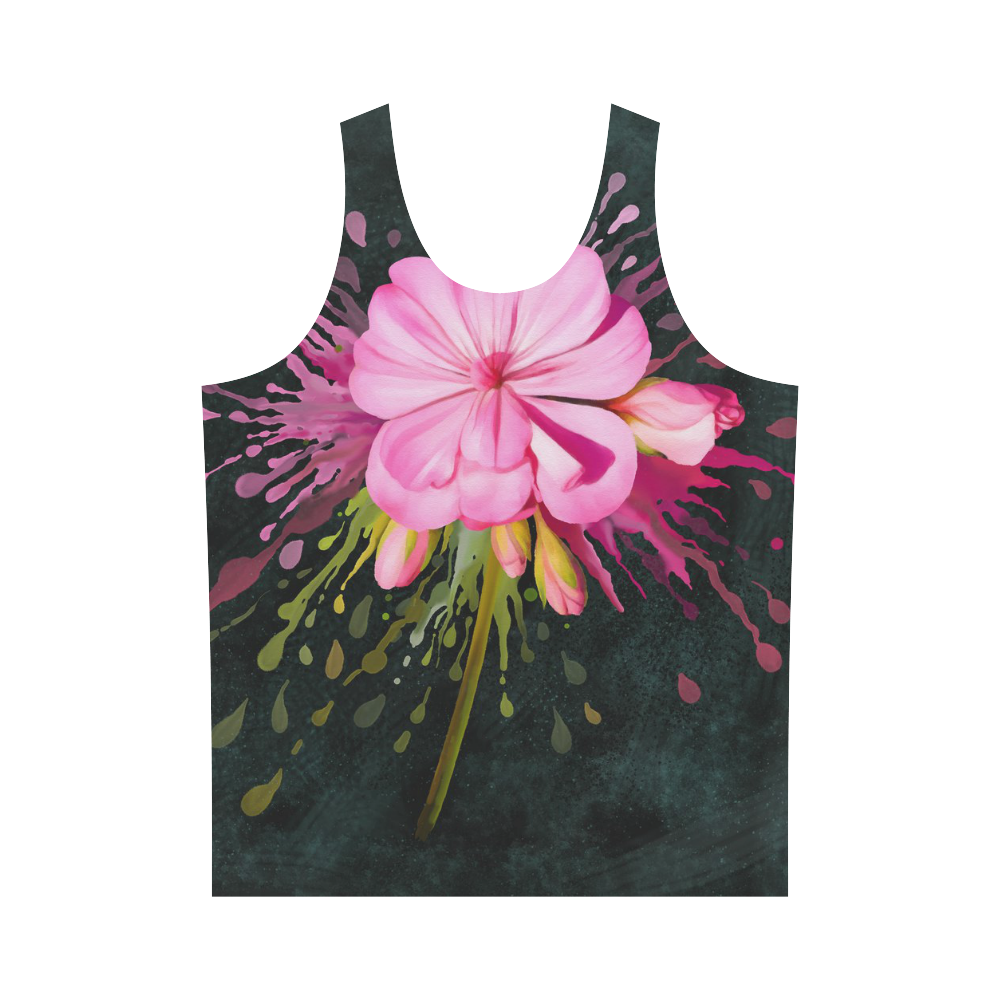 Pink flower, color splash, floral eruption All Over Print Tank Top for Men (Model T43)