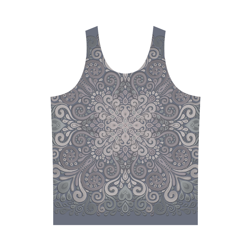 Vintage Ornate Gray - Green Powder Shades All Over Print Tank Top for Men (Model T43)