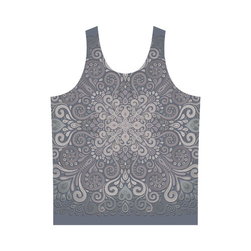 Vintage Ornate Gray - Green Powder Shades All Over Print Tank Top for Men (Model T43)