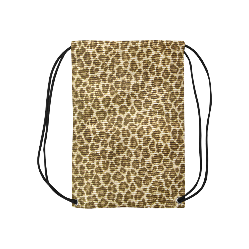 Halloween Leopard Fabric Pattern Small Drawstring Bag Model 1604 (Twin Sides) 11"(W) * 17.7"(H)