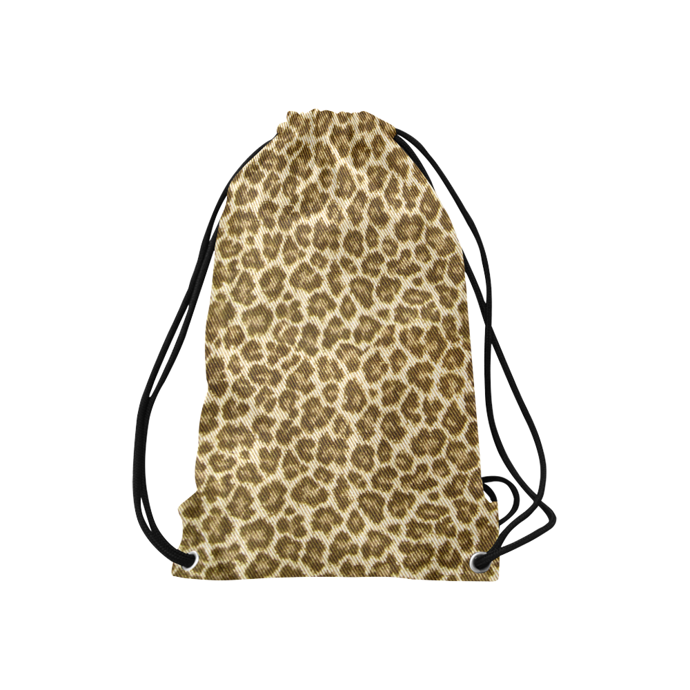 Halloween Leopard Fabric Pattern Small Drawstring Bag Model 1604 (Twin Sides) 11"(W) * 17.7"(H)