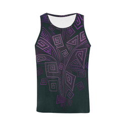 Psychedelic 3D Square Spirals - purple All Over Print Tank Top for Men (Model T43)