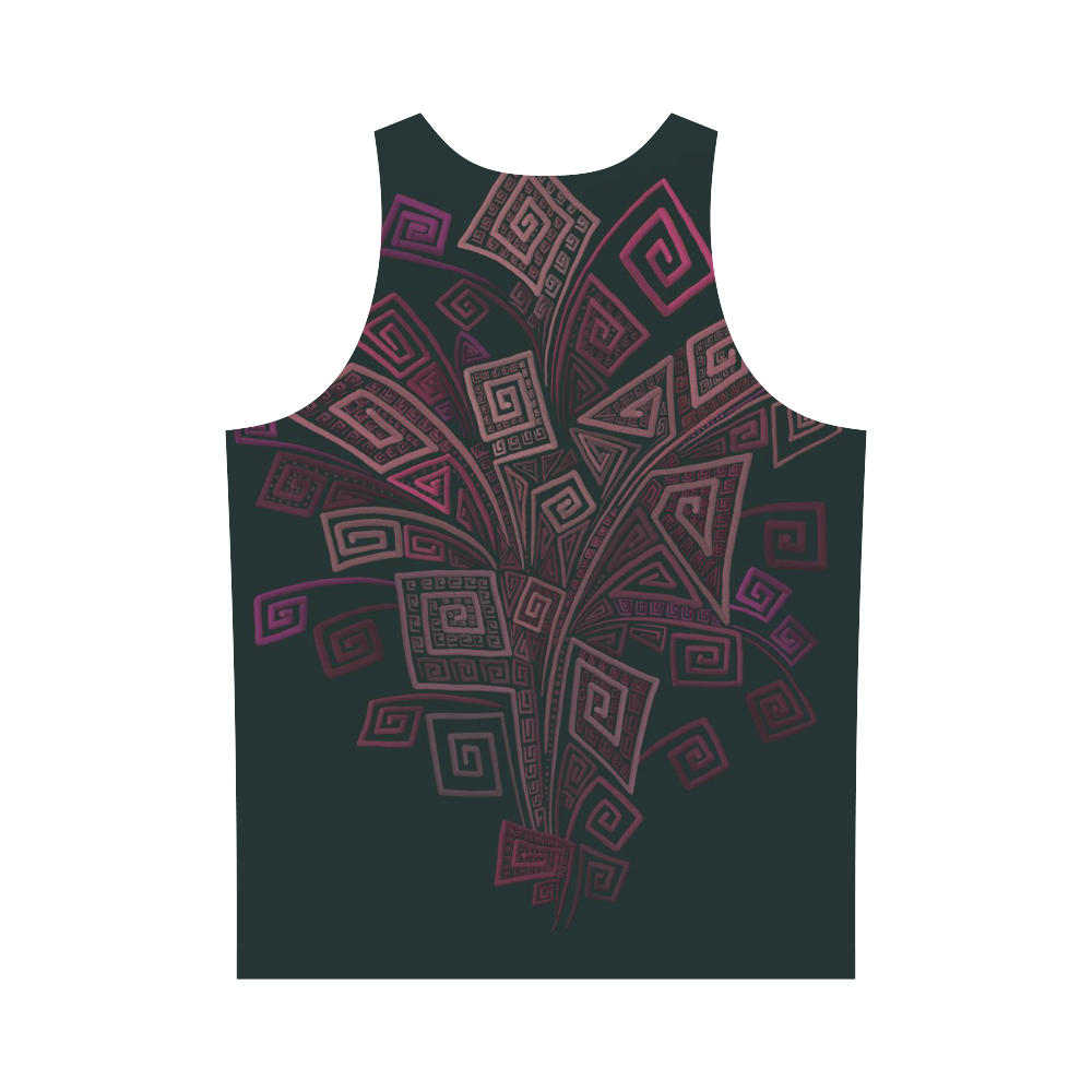 Psychedelic 3D Square Spirals - pink and orange All Over Print Tank Top for Men (Model T43)