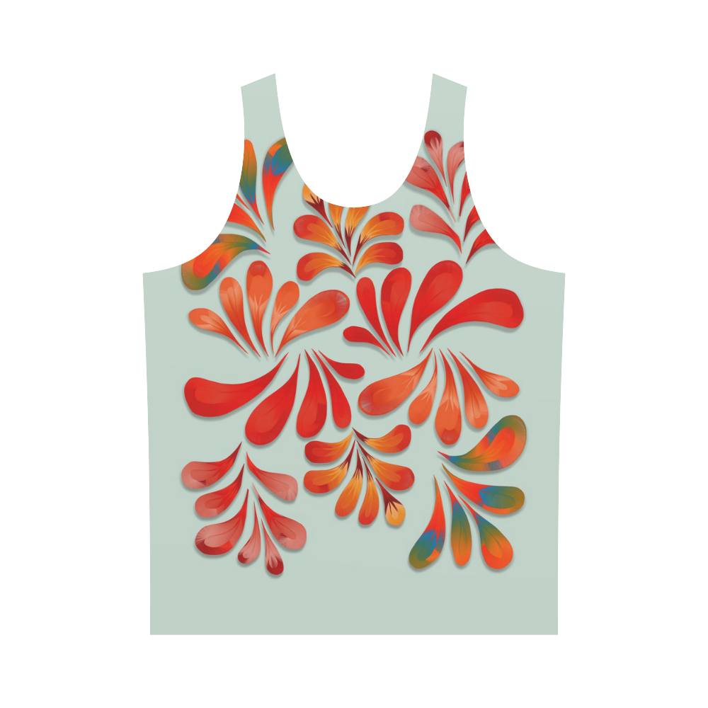 Red Floral Dance Pattern All Over Print Tank Top for Men (Model T43)
