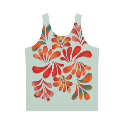 Red Floral Dance Pattern All Over Print Tank Top for Men (Model T43)