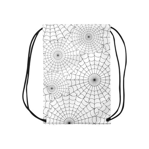 Halloween Spiderwebs - Black Small Drawstring Bag Model 1604 (Twin Sides) 11"(W) * 17.7"(H)