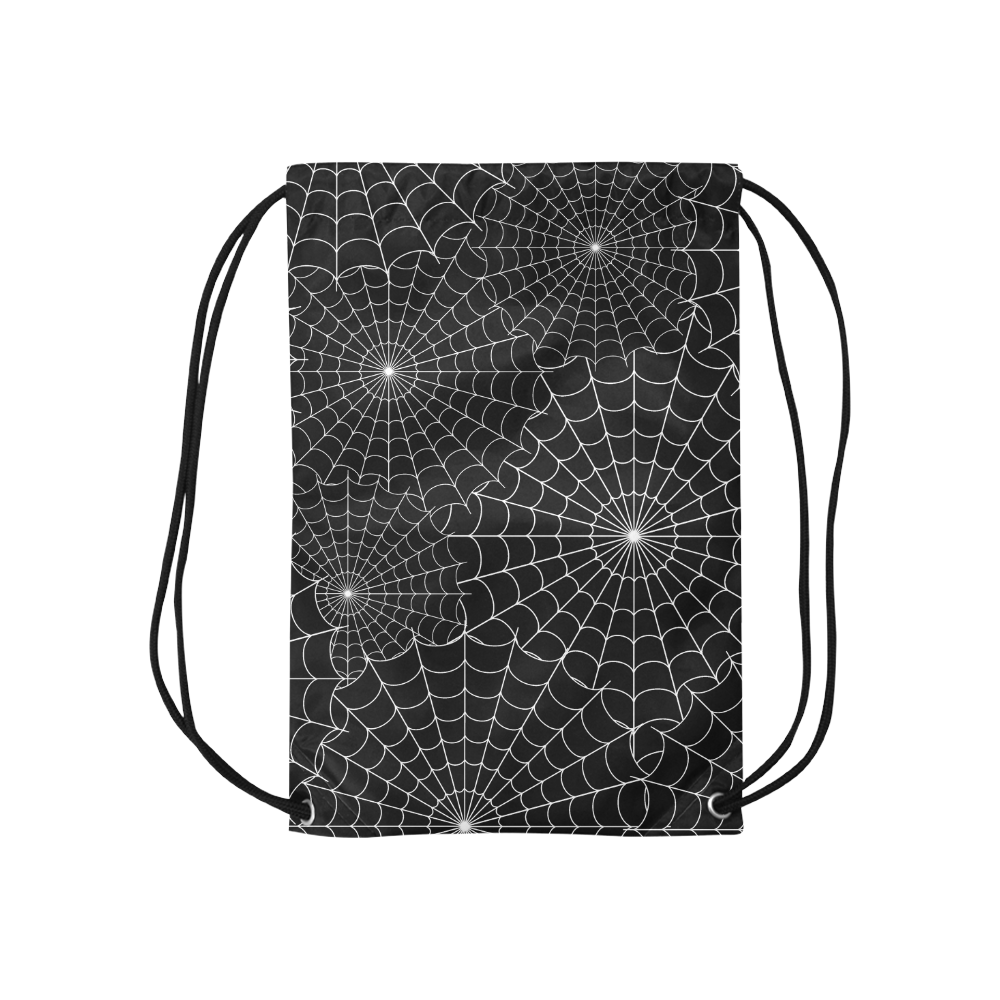 Halloween Spiderwebs - White Small Drawstring Bag Model 1604 (Twin Sides) 11"(W) * 17.7"(H)