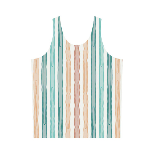 Fun decorative pastel lines, green blue orange red All Over Print Tank Top for Men (Model T43)