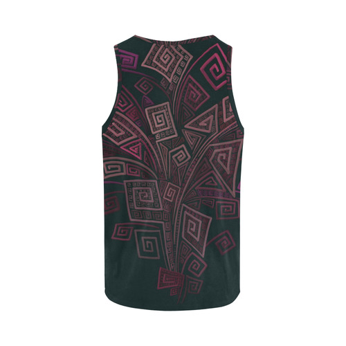 Psychedelic 3D Square Spirals - pink and orange All Over Print Tank Top for Men (Model T43)