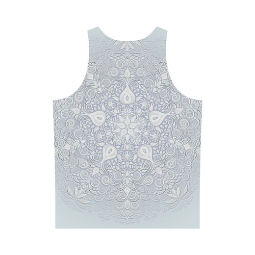 White and Blue Watercolor Mandala All Over Print Tank Top for Men (Model T43)