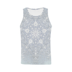 White and Blue Watercolor Mandala All Over Print Tank Top for Men (Model T43)