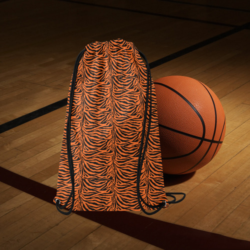 Halloween Zebra Pattern Small Drawstring Bag Model 1604 (Twin Sides) 11"(W) * 17.7"(H)