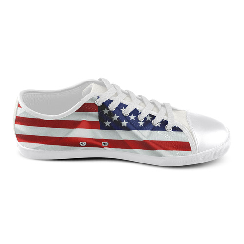 America Flag Banner Patriot Stars Stripes Freedom Canvas Shoes for Women/Large Size (Model 016)