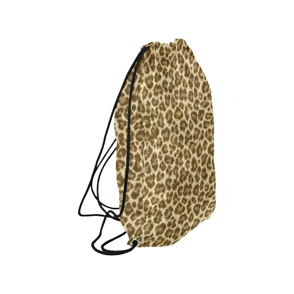 Halloween Leopard Fabric Pattern Small Drawstring Bag Model 1604 (Twin Sides) 11"(W) * 17.7"(H)