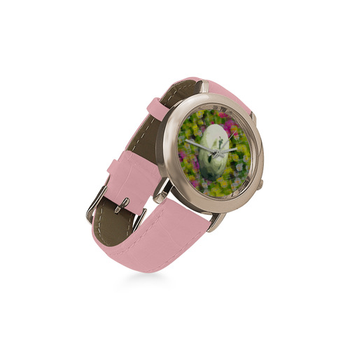 Lapin et de Fleurs Women's Rose Gold Leather Strap Watch(Model 201)