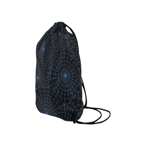Halloween Spiderwebs - Blue Small Drawstring Bag Model 1604 (Twin Sides) 11"(W) * 17.7"(H)