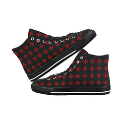 Punk Rock Style Red Crosses Pattern Design Vancouver H Men's Canvas Shoes (1013-1)