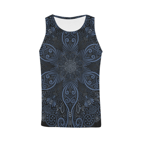 Blue Mandala Pattern with 3D effect All Over Print Tank Top for Men (Model T43)