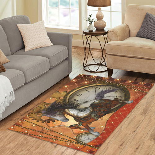 Steampunk, awesome steampunk horse Area Rug 5'x3'3''