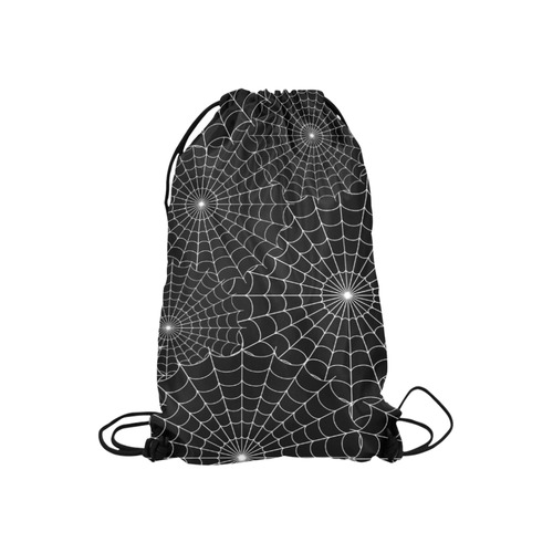 Halloween Spiderwebs - White Small Drawstring Bag Model 1604 (Twin Sides) 11"(W) * 17.7"(H)