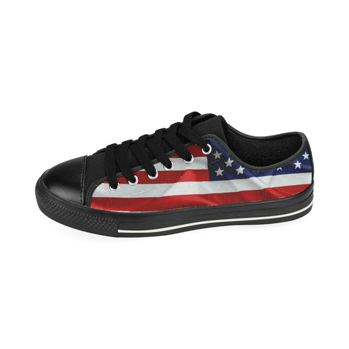 America Flag Banner Patriot Stars Stripes Freedom Canvas Women's Shoes/Large Size (Model 018)