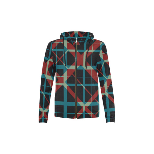 Plaid I Hipster style plaid pattern All Over Print Full Zip Hoodie for Kid (Model H14)