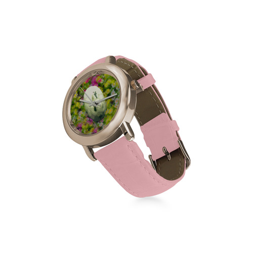 Lapin et de Fleurs Women's Rose Gold Leather Strap Watch(Model 201)
