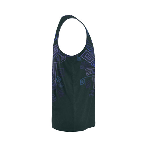 Psychedelic 3D Square Spirals - blue and purple All Over Print Tank Top for Men (Model T43)