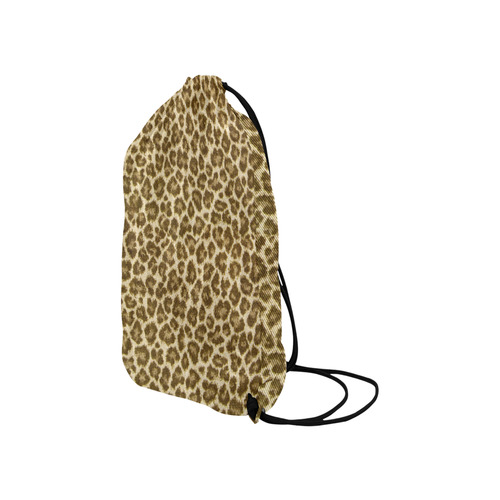 Halloween Leopard Fabric Pattern Small Drawstring Bag Model 1604 (Twin Sides) 11"(W) * 17.7"(H)