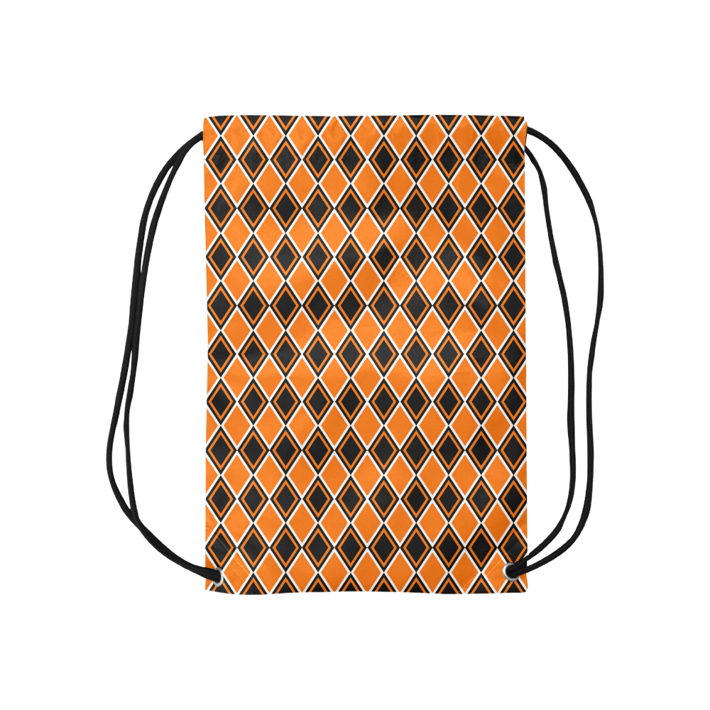 Diamond Halloween Pattern Small Drawstring Bag Model 1604 (Twin Sides) 11"(W) * 17.7"(H)