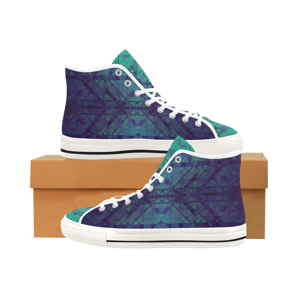 Sci-Fi Dream Blue Geometric design Vancouver H Men's Canvas Shoes (1013-1)