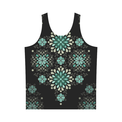 Green on black, seamless pattern with atmosphere All Over Print Tank Top for Men (Model T43)