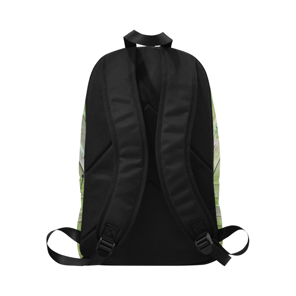 Vegan Lucky Charme on green Wood Fabric Backpack for Adult (Model 1659)