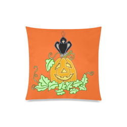 Halloween Crow And Pumpkin Custom Zippered Pillow Case 20"x20"(Twin Sides)