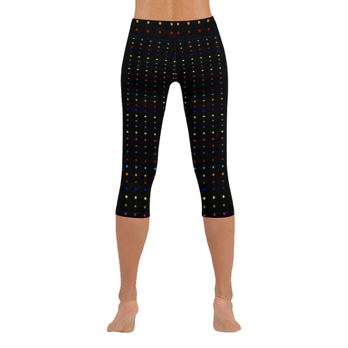 Dots & Colors Modern, Colorful pattern design Women's Low Rise Capri Leggings (Invisible Stitch) (Model L08)