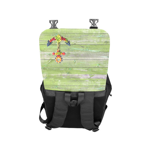 Vegan Anchor Green Wood Wall Casual Shoulders Backpack (Model 1623)