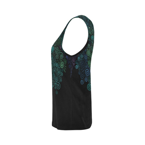 3D Psychedelic Turquoise All Over Print Tank Top for Women (Model T43)
