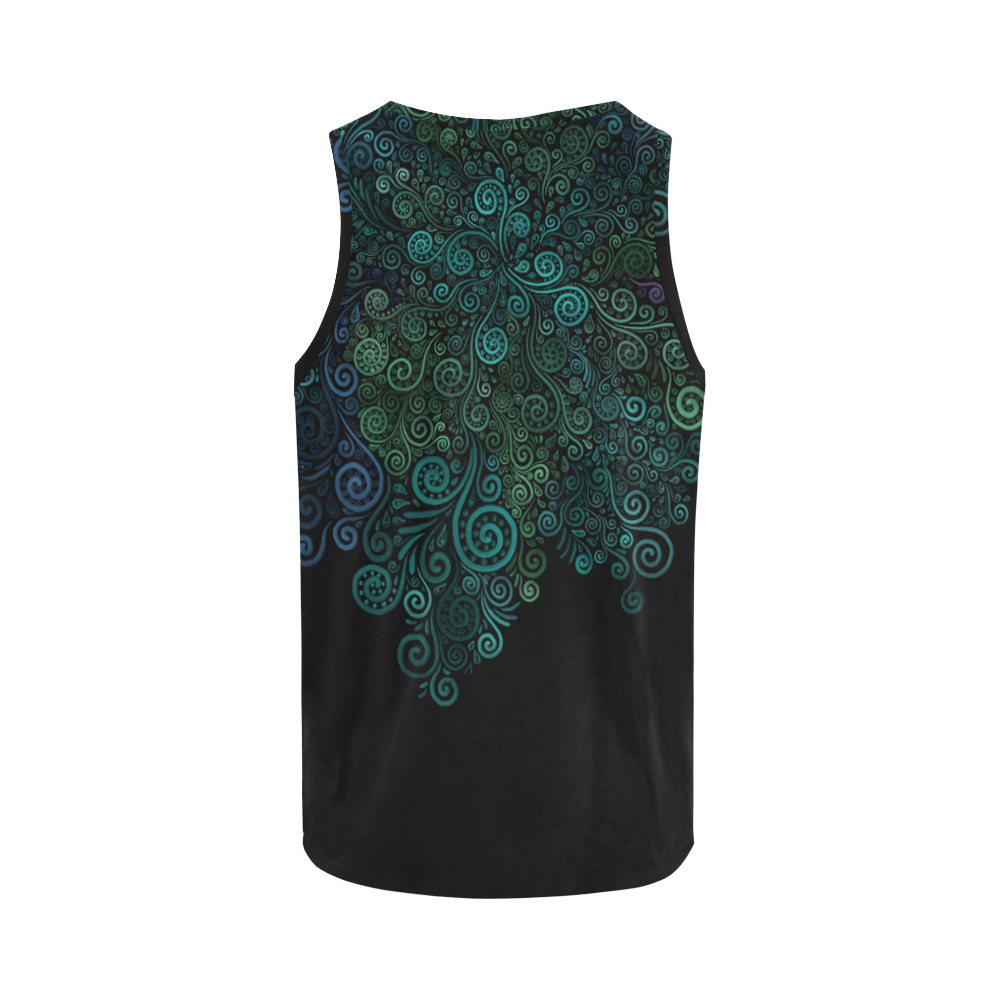3D Psychedelic Turquoise All Over Print Tank Top for Women (Model T43)