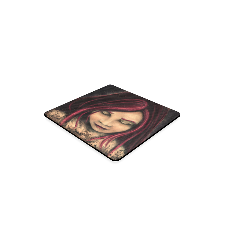 Red haired girl Square Coaster