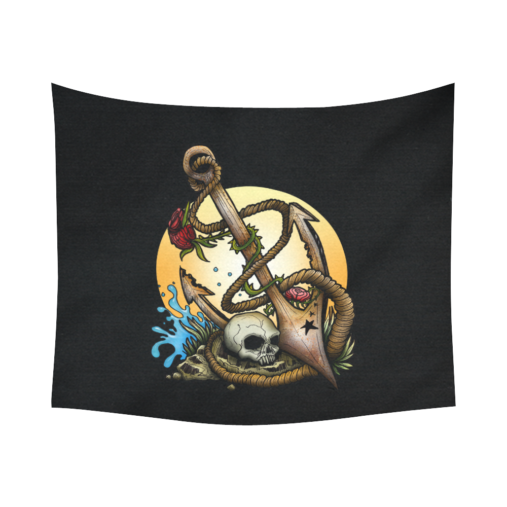 Anchored Cotton Linen Wall Tapestry 60"x 51"