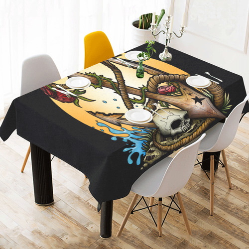 Anchored Cotton Linen Tablecloth 60" x 90"