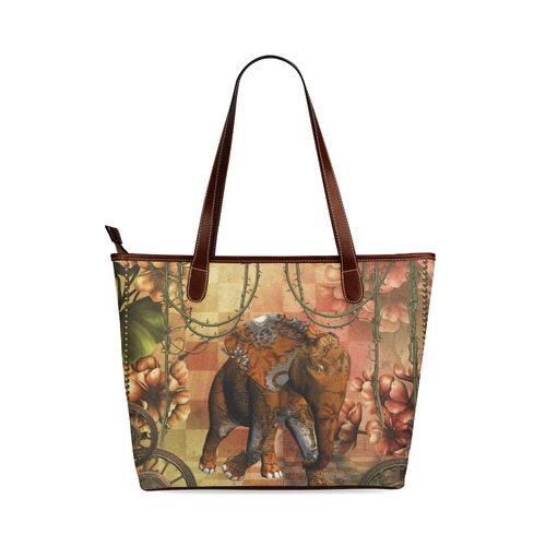 Steampunk, awesome steampunk elephant Shoulder Tote Bag (Model 1646)