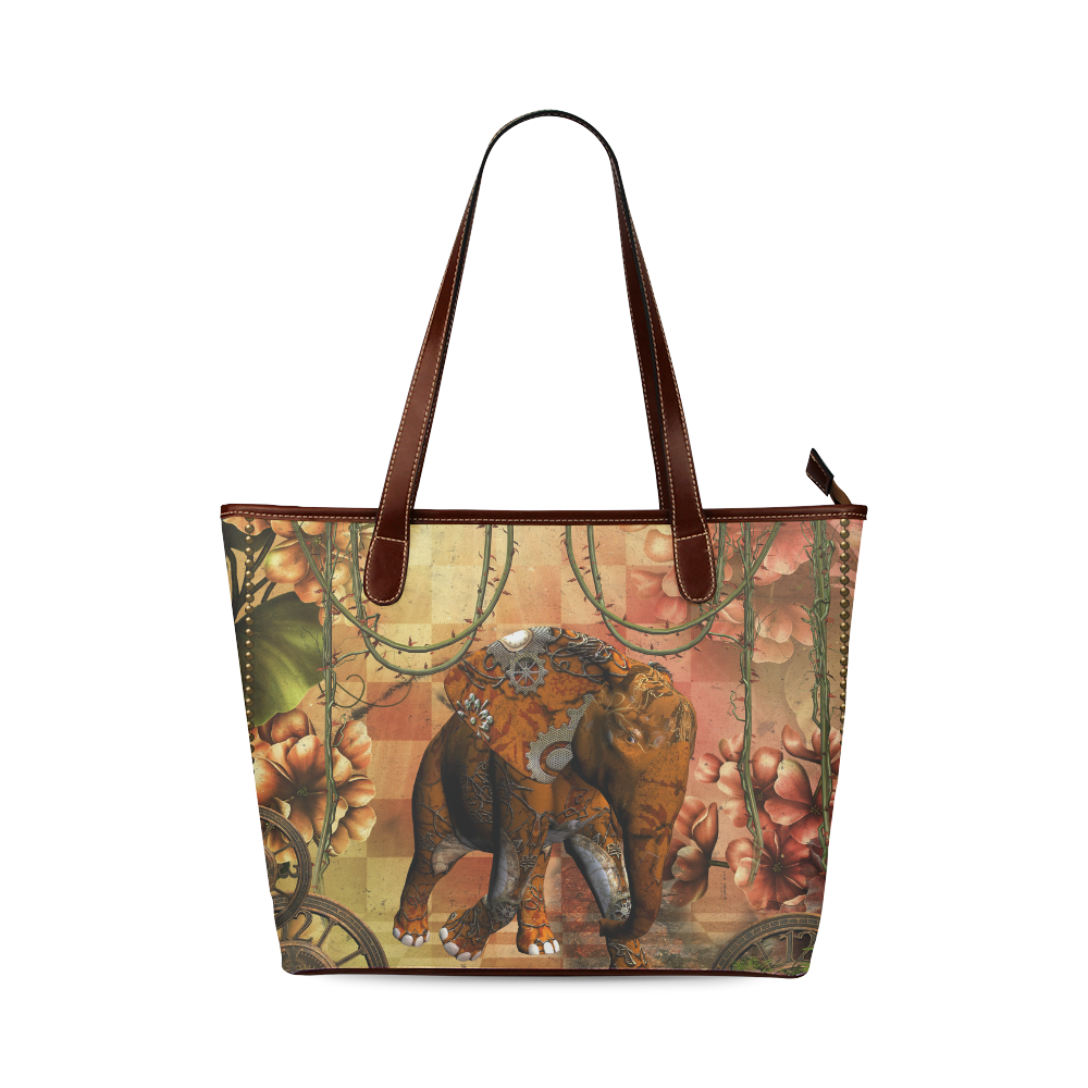 Steampunk, awesome steampunk elephant Shoulder Tote Bag (Model 1646)