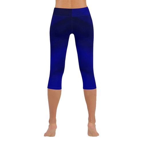 Shades of blue Women's Low Rise Capri Leggings (Invisible Stitch) (Model L08)